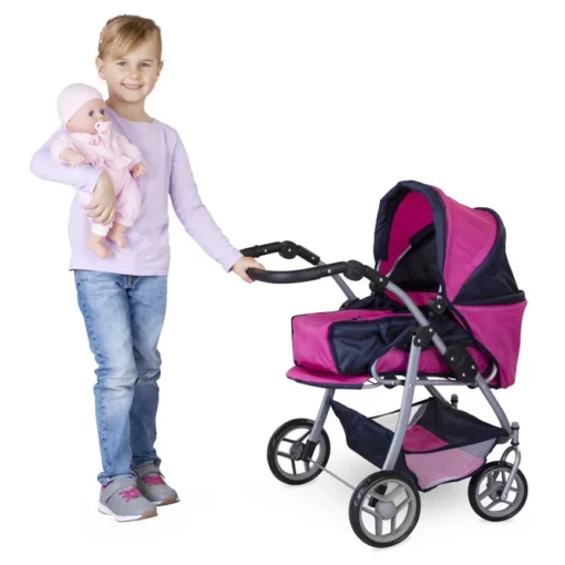 Besttoy - Kombi Puppenwagen - Blau/pink/schwarz 1 Besttoy - Kombi Puppenwagen - Blau/pink/schwarz -Outlet INTEX Store 136970 4016096115890 besttoy kombipuppenwagen flowers 03
