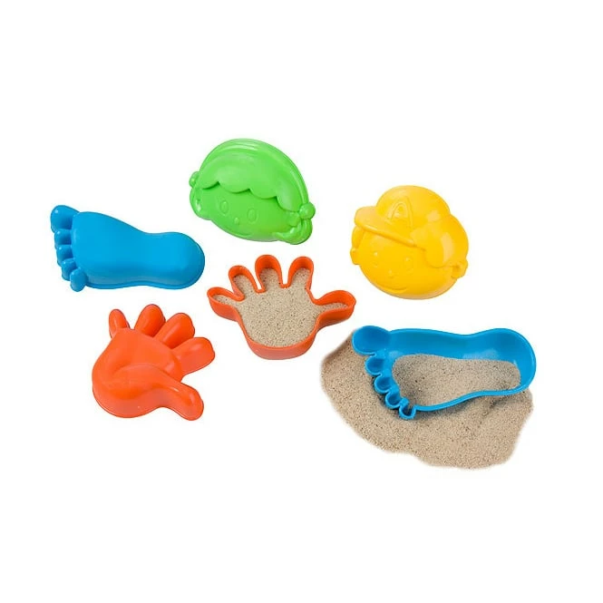 6 Sandformen - Füsse, Hände, Gesichter 1 6 Sandformen - Füsse, Hände, Gesichter